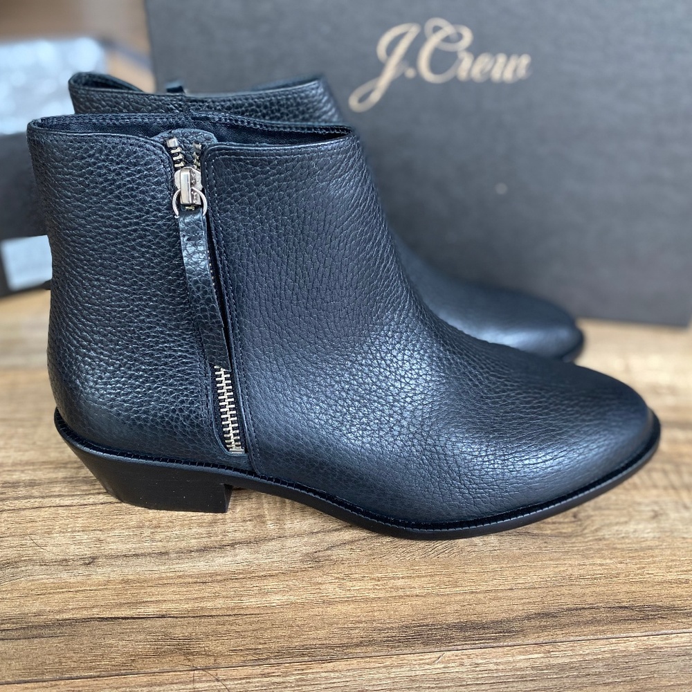 J. Crew Frankie Tumbled Leather Ankle boots 8.5